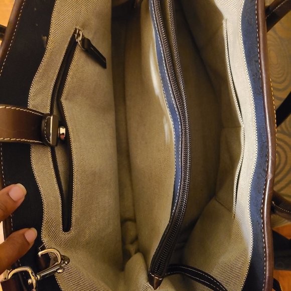 Dooney & Bourke- Navy Blue dark leather tote - Picture 6 of 9